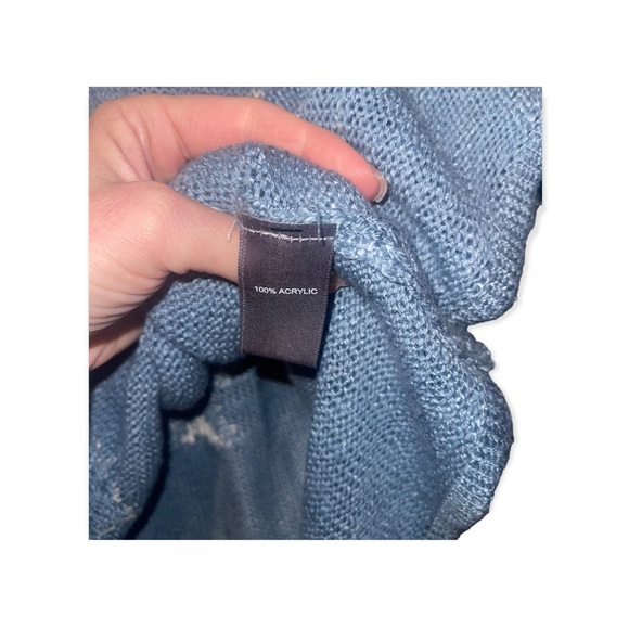 MARLED Blue Hooded Sweater with White Stars M NWOT - Picture 7 of 9